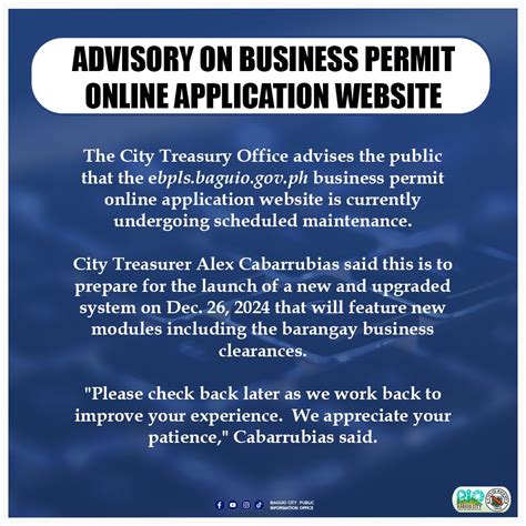 ebpls. baguio. gov. ph|New biz permit app now online .